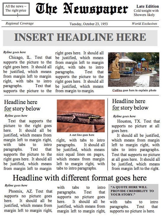 newspaper template for photoshop mac